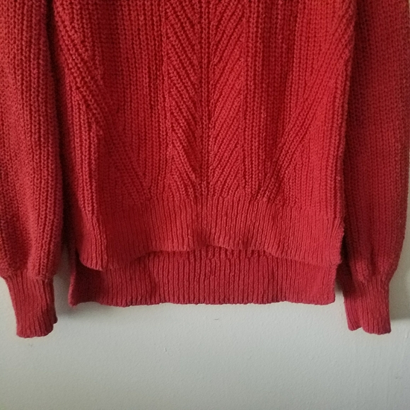 Madewell Red Balloon Sleeve Pullover Sweater - Picture 4 of 9